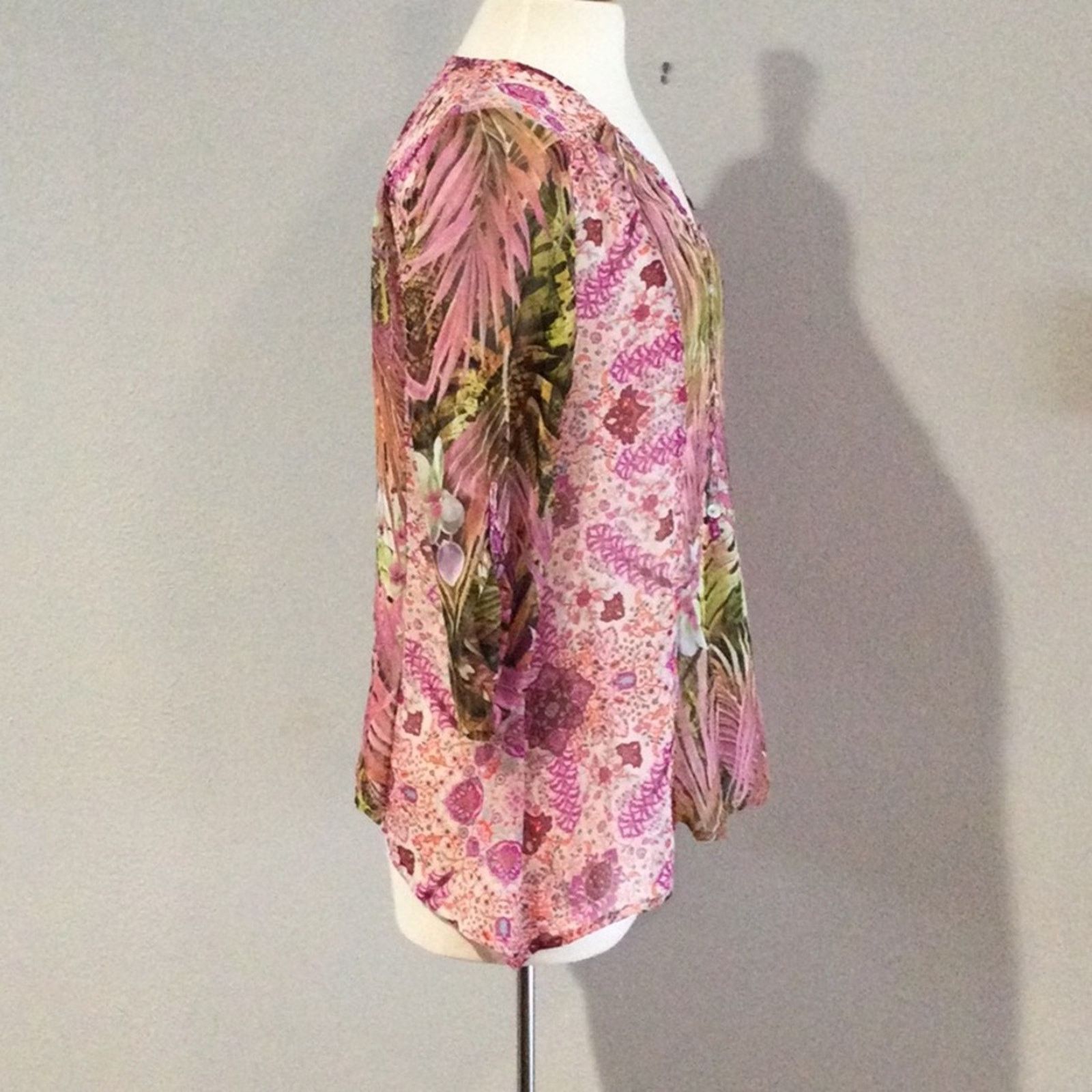 Other Figueroa & Flower Foliage/Floral Print Sheer Top Small Size S / US 4 / IT 40 - 4 Thumbnail