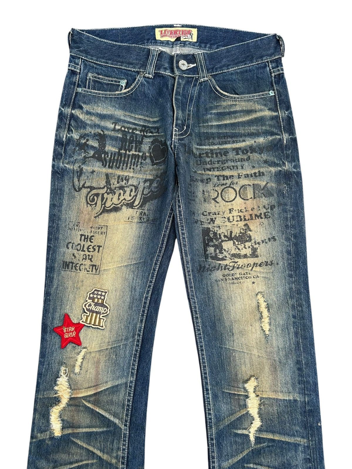Kapital JACKROSE ROCK JAPANESE DISTRESSED DENIM JEANS Size US 31 - 2 Thumbnail