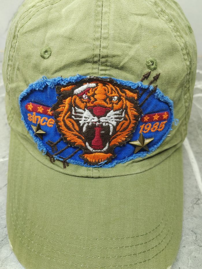 Japanese Brand Vintage Tiger Patch Distressed Style Cap Hat Size ONE SIZE - 3 Thumbnail