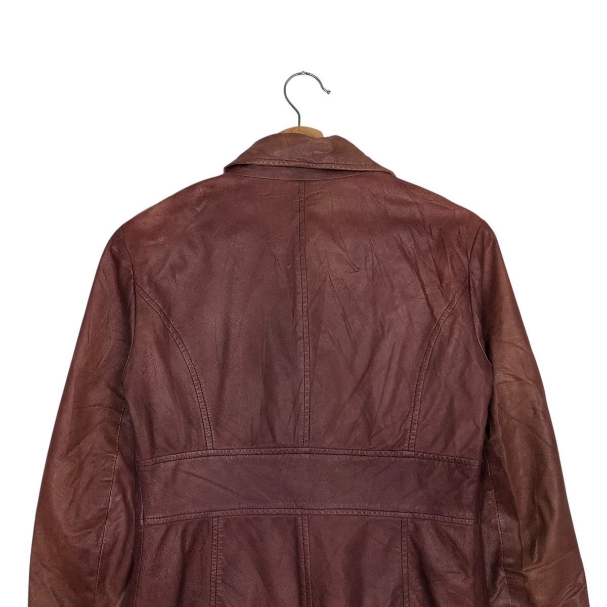 Japanese Brand 🔥VINTAGE CROPPED BIKER LEATHER JACKET MAX & CO Size S / US 4 / IT 40 - 11 Thumbnail
