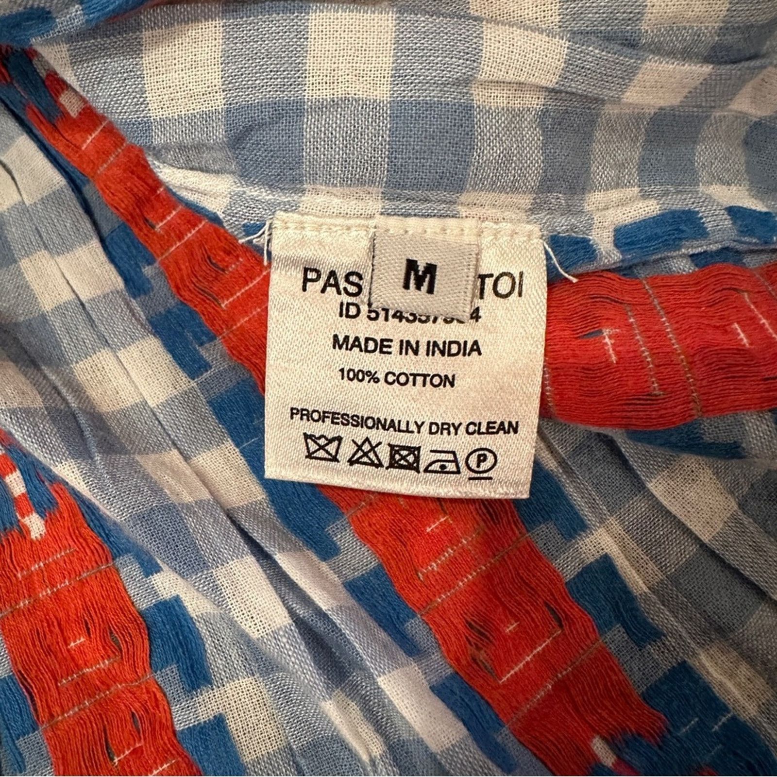 Dodo Bar Or DoDo Bar Or Blue & White Gingham Print Tie Tassel Top Sz M Size M / US 6-8 / IT 42-44 - 6 Thumbnail