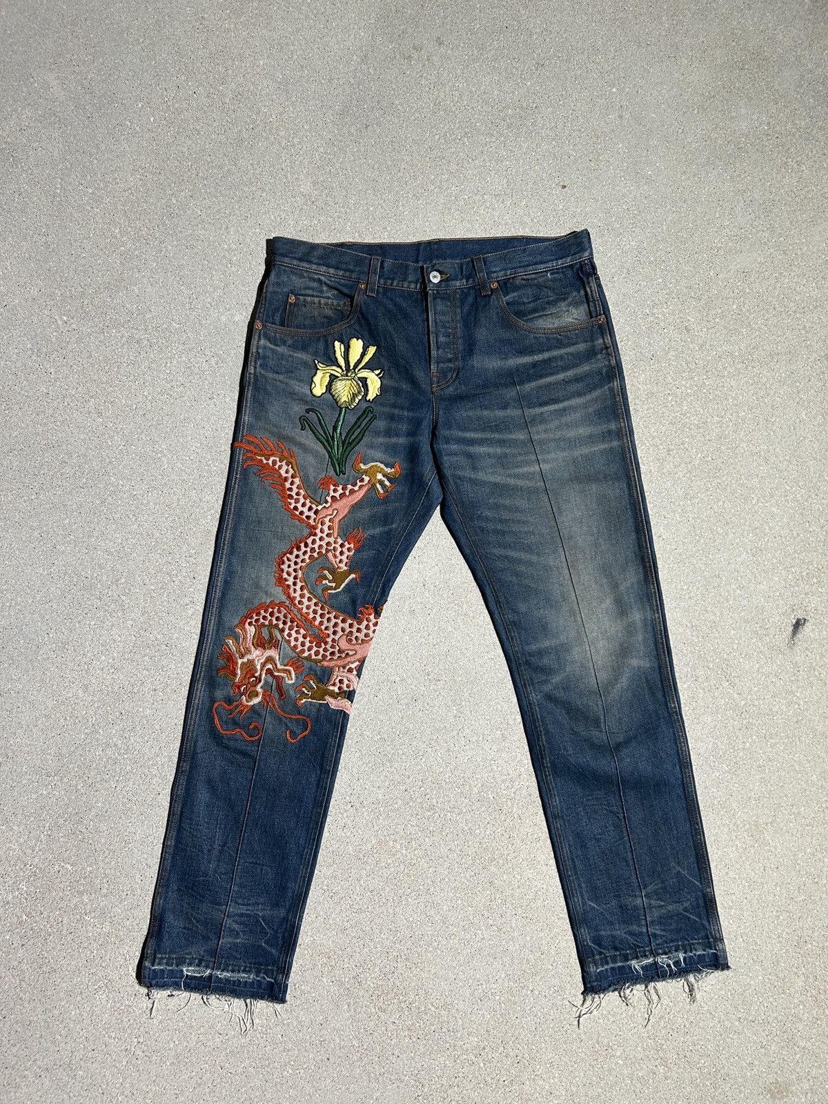 Gucci Emberoided Dragon Denim