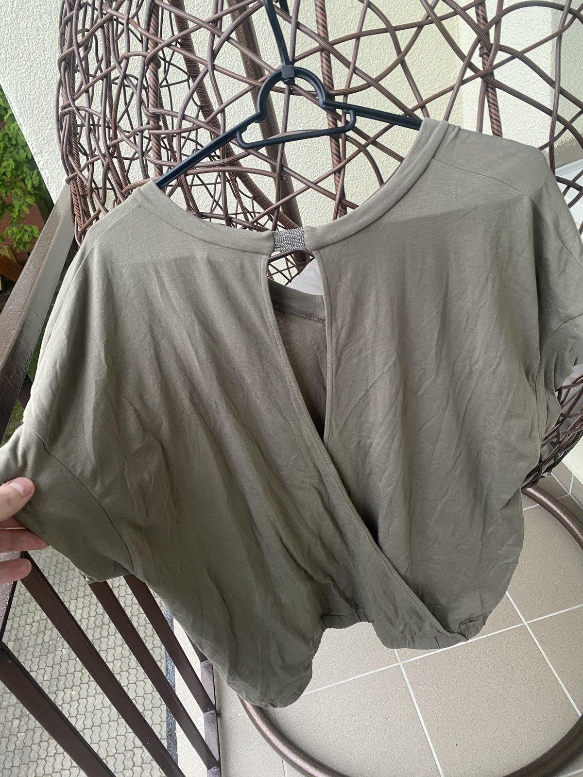 Brunello Cucinelli Khaki elegant luxury brunello cucinelli blouse Size L / US 10 / IT 46 - 3 Thumbnail