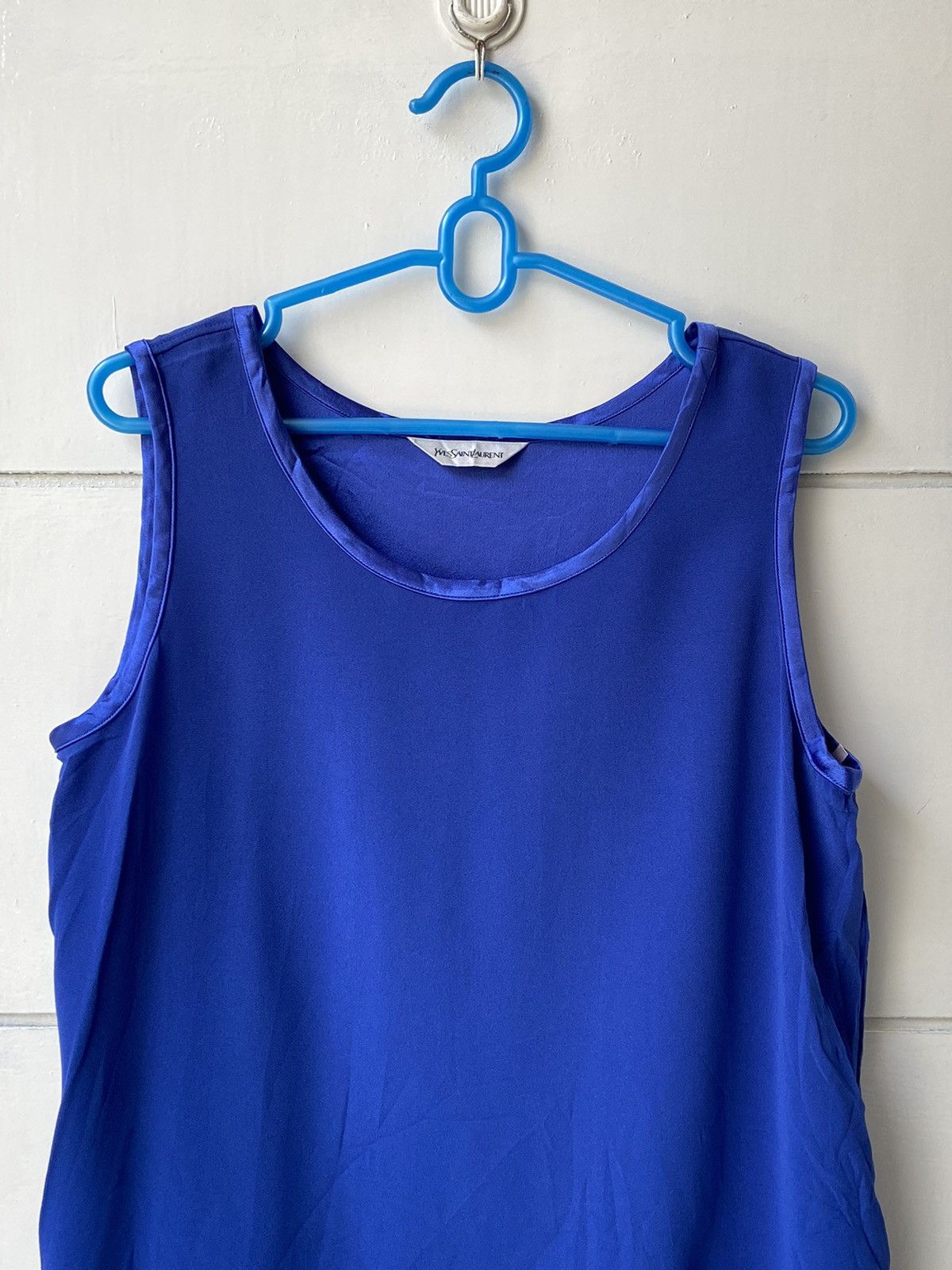 Yves Saint Laurent YVES SAINT LAURENT Blue Sleeveless T-shirt Size US XS / EU 42 / 0 - 10 Thumbnail