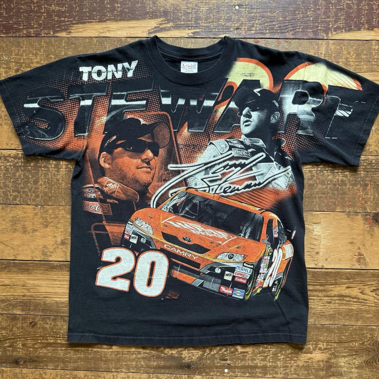 Vintage Vtg. Tony Stewart Shirt All Over Print Mens Large NASCAR 90s Size ONE SIZE - 1 Thumbnail