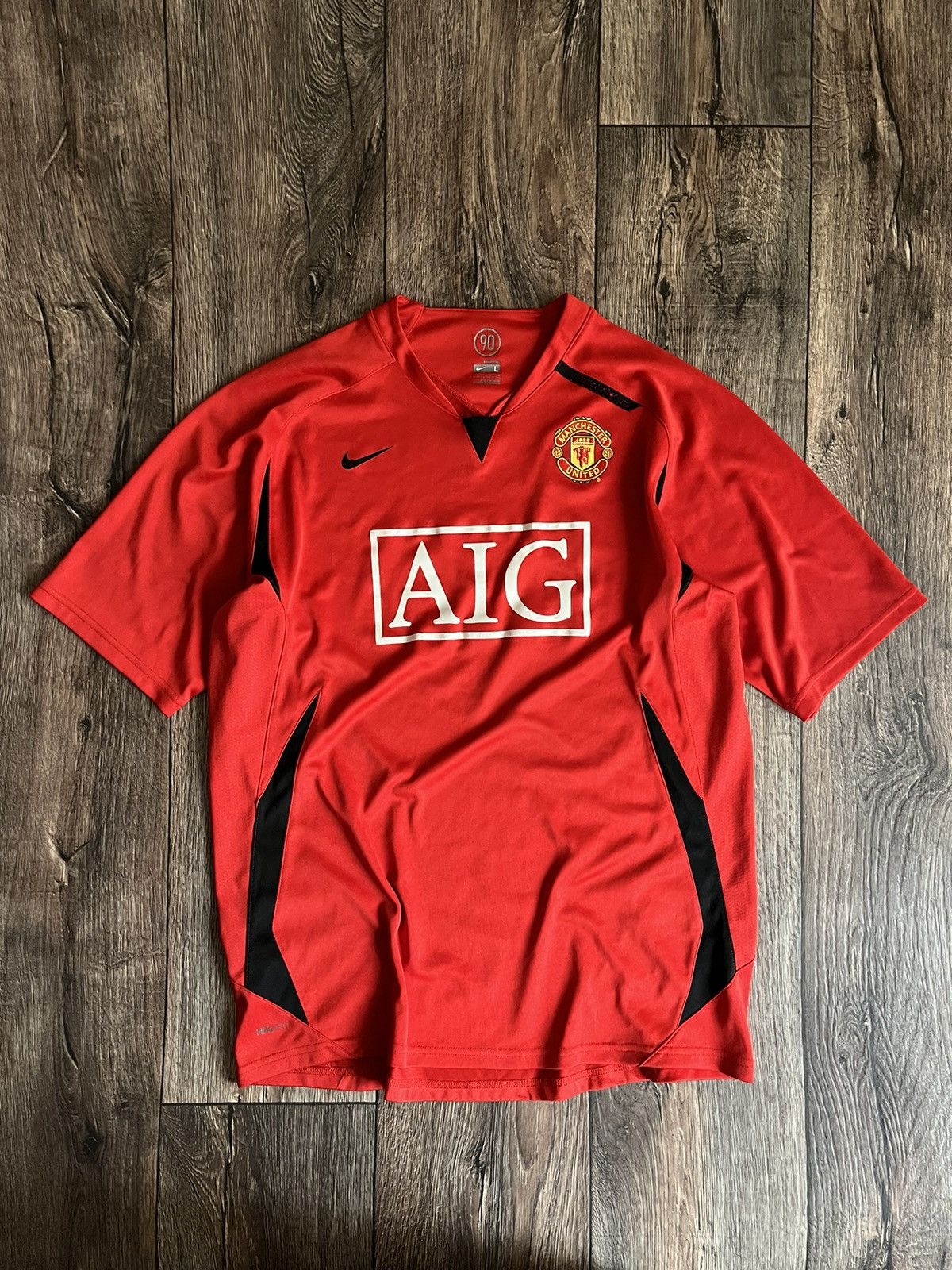 Nike Vintage Manchester United Nike 2007-2008 Training AIG Jersey Size US L / EU 52-54 / 3 - 1 Thumbnail