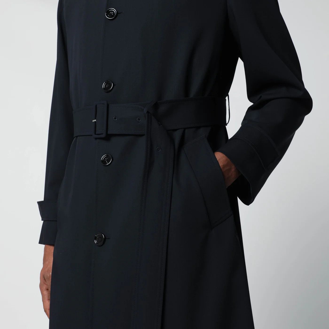 Lardini o1d2blof0526 Single-breasted Wool Trench Coat in Blue Size US L / EU 52-54 / 3 - 4 Thumbnail