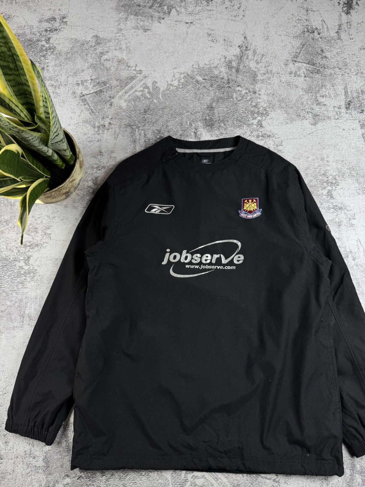 Reebok West Ham 2003 Reebok Nylon LongSleeve Soccer Football Jersey Sweatshirt Jacket Size US M / EU 48-50 / 2 - 4 Thumbnail