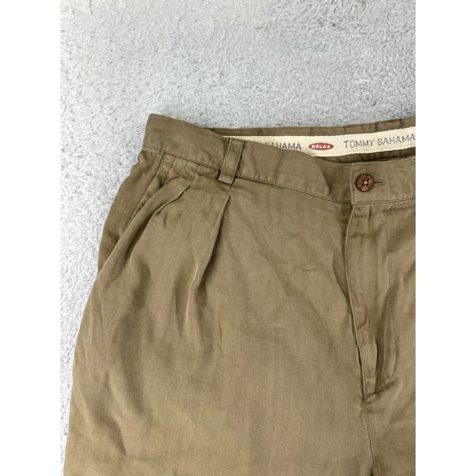 Tommy Bahama Tommy Bahama Shorts Men 34 Brown Silk Chino Herringbone 32x9 READ Size US 34 / EU 50 - 4 Thumbnail