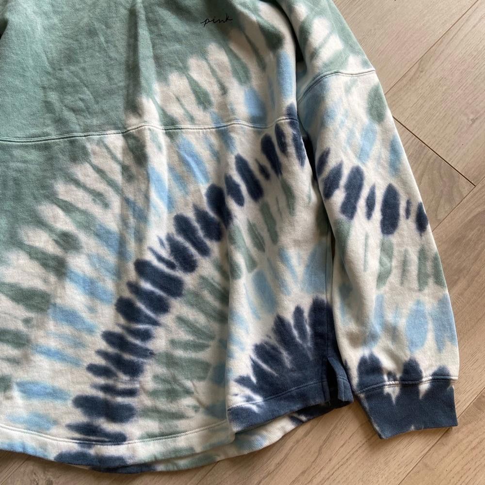 Designer Victoria's Secret Green Blue Tie Dye Pullover Crew Sweater Size M / US 6-8 / IT 42-44 - 2 Thumbnail