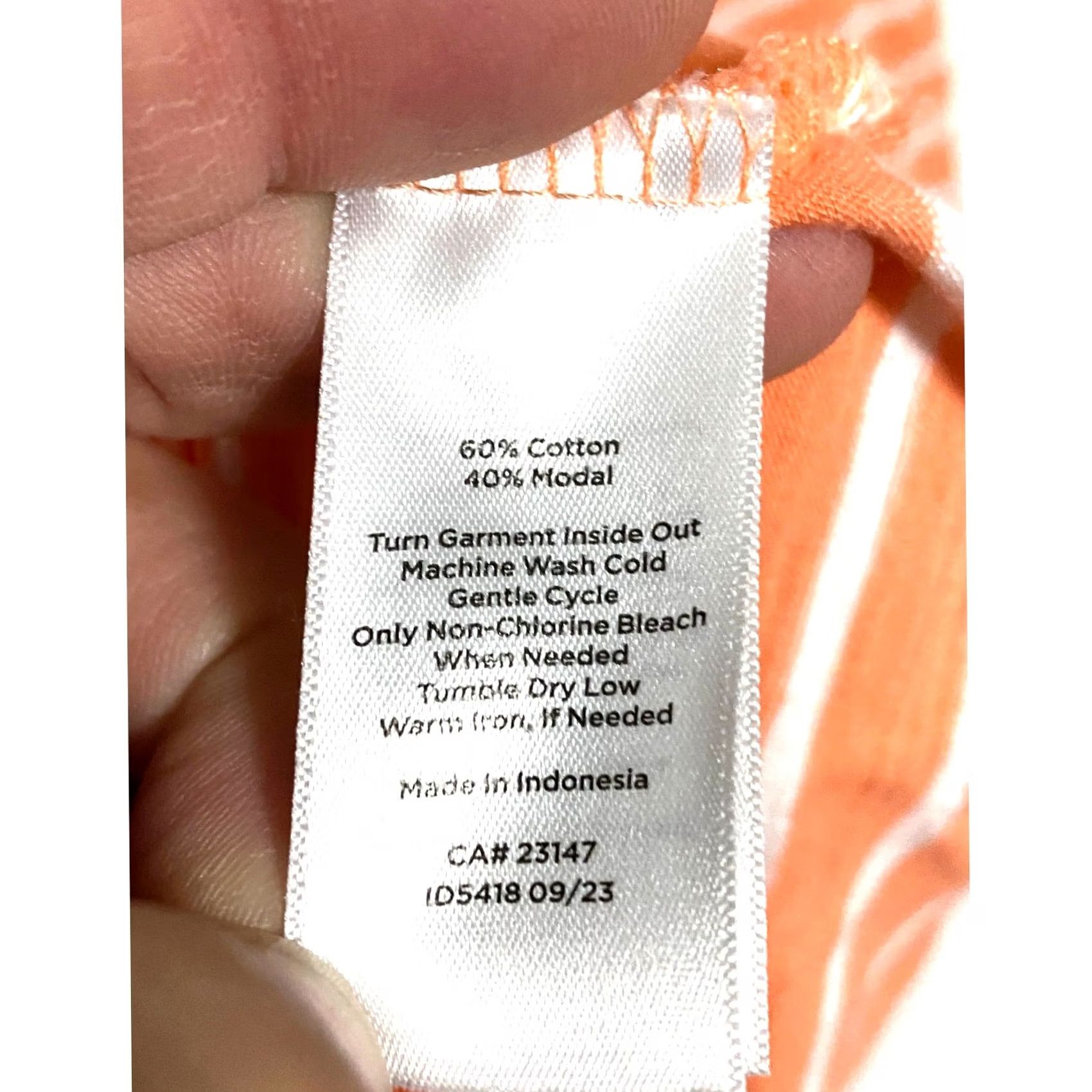 Talbots Talbots Shirt T-Shirt Petite M Orange White Striped Split Neck Beachy Coastal Summer Modal Cotton Size M / US 6-8 / IT 42-44 - 5 Thumbnail