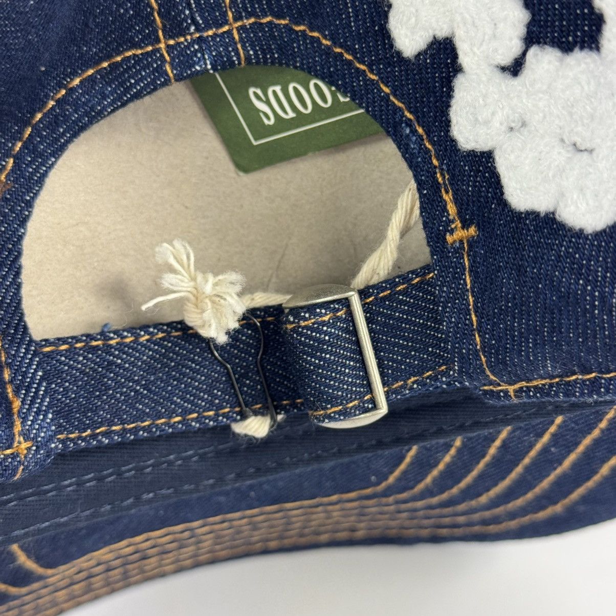DENIM TEARS Washed Indigo Denim Cotton Bud Embroidered Adjustable Cap Size ONE SIZE - 11 Thumbnail