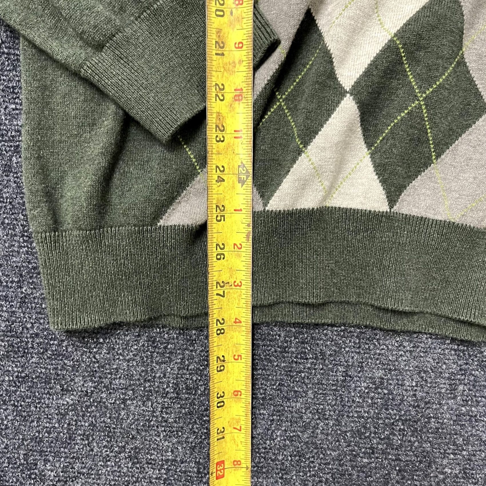 Old Navy Old Navy Sweater Mens XL Green Argyle V Neck Pullover Long Sleeve Knit Size US XL / EU 56 / 4 - 3 Thumbnail
