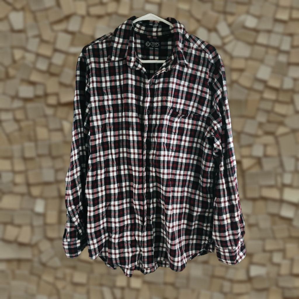 Chaps Chaps Shirt Men's Casual Button Up Long Sleeve Check Plaid Cotton Size L Size US L / EU 52-54 / 3 - 1 Thumbnail
