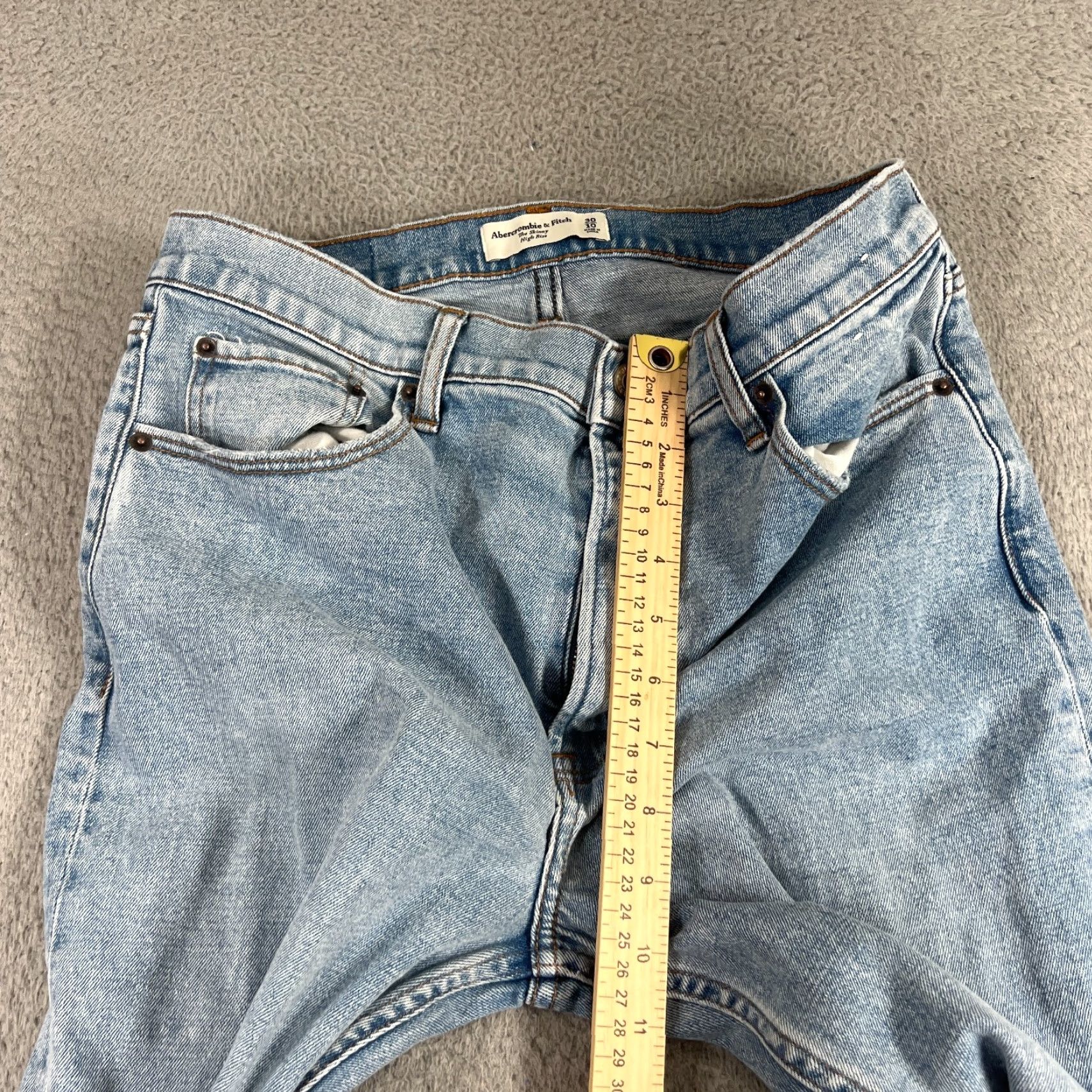 Abercrombie & Fitch VINTAGE Abercrombie & Fitch Women's Skinny Jeans Size 10 High Rise Light Wash Denim Fall Spring Summer Size 32" / US 10 / IT 46 - 6 Thumbnail