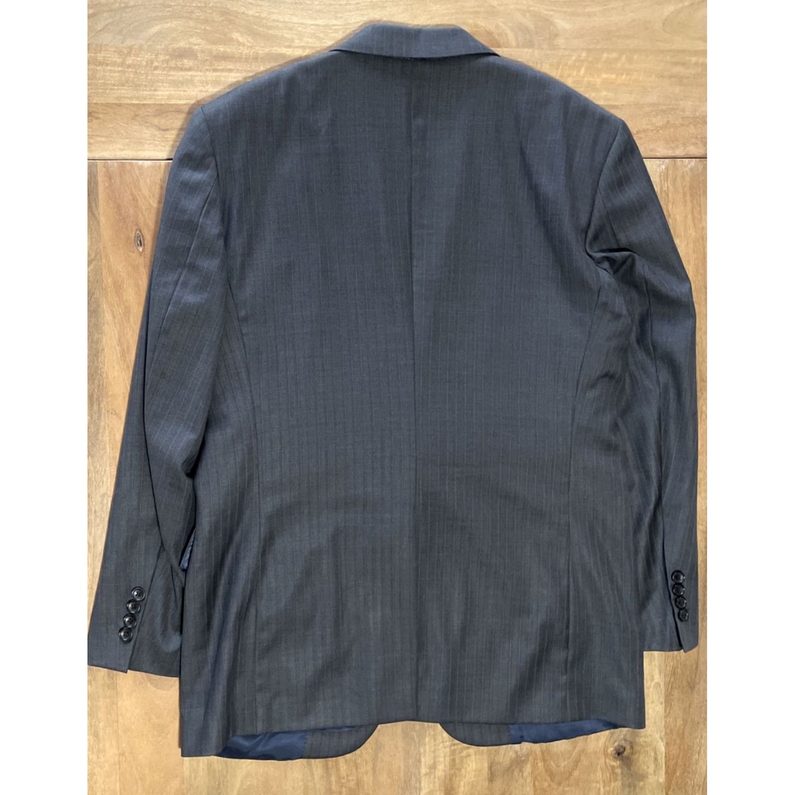 Brooks Brothers Brooks Brothers Madison 1818 Saxxon Gray Striped Wool Sport Jacket Coat Blazer Mens 40R Size 40R - 2 Thumbnail