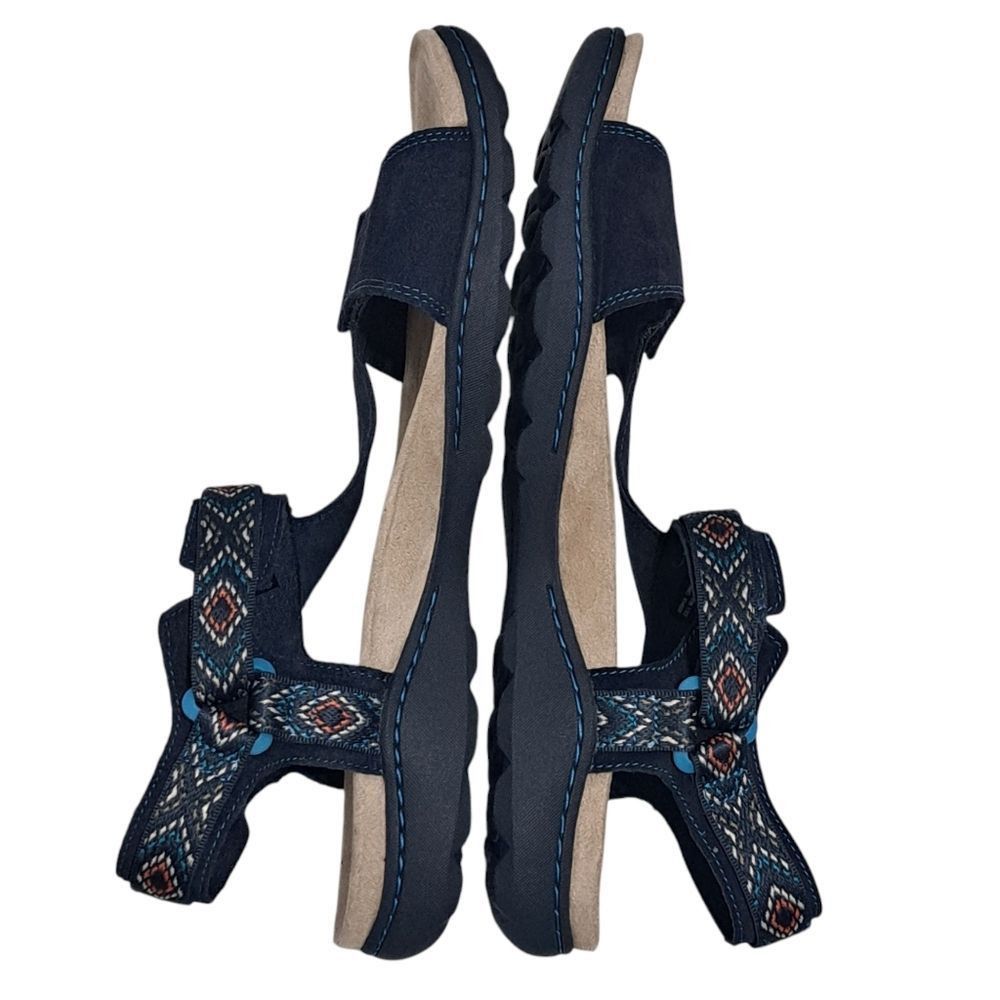Clarks Clarks Amanda Step Riptape Summer Comfy Sandals Navy Suede Size US 11 / IT 41 - 4 Thumbnail