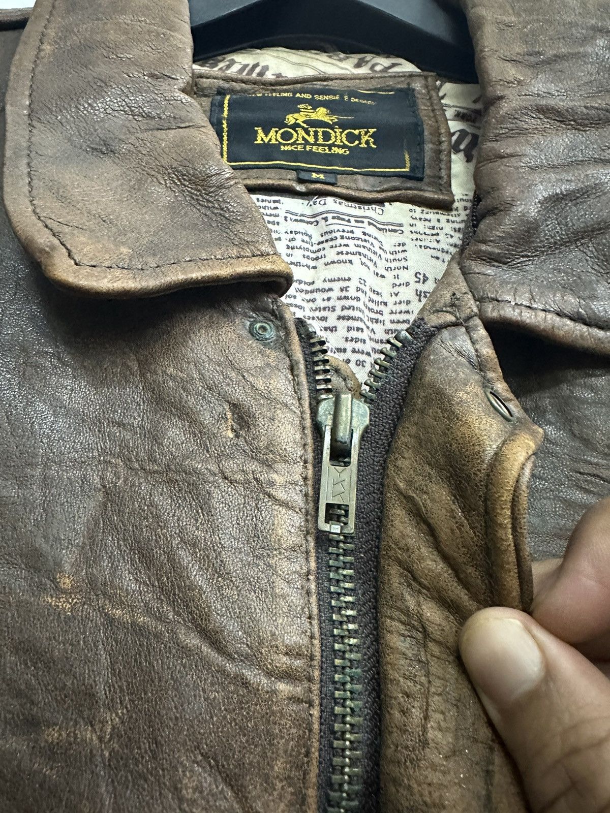 Vintage 90’s Distress Mondick Leather Jacket Size US M / EU 48-50 / 2 - 9 Thumbnail