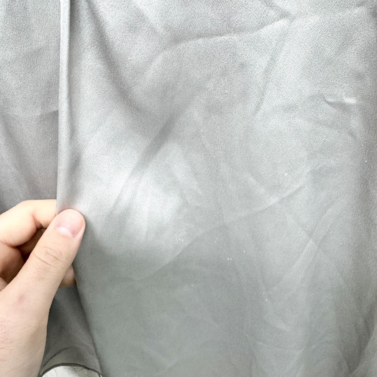 Zara Zara Basic XS Satin Button Front Long Sleeve Blouse Silver Size XS / US 0-2 / IT 36-38 - 3 Thumbnail