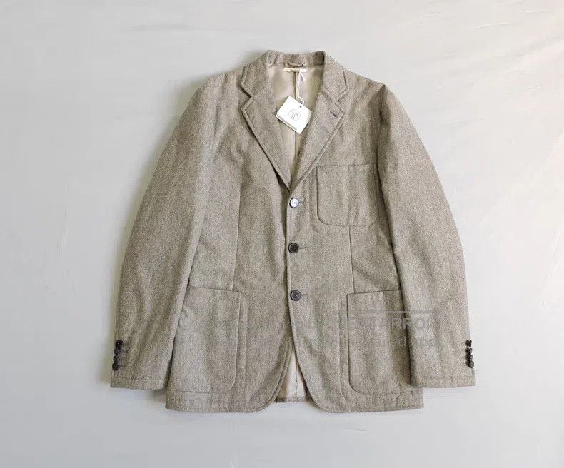 Hermes Hermes Gray 100% Wool Autumn/Winter Flannel Blazer Jacket Size 48R - 1 Thumbnail