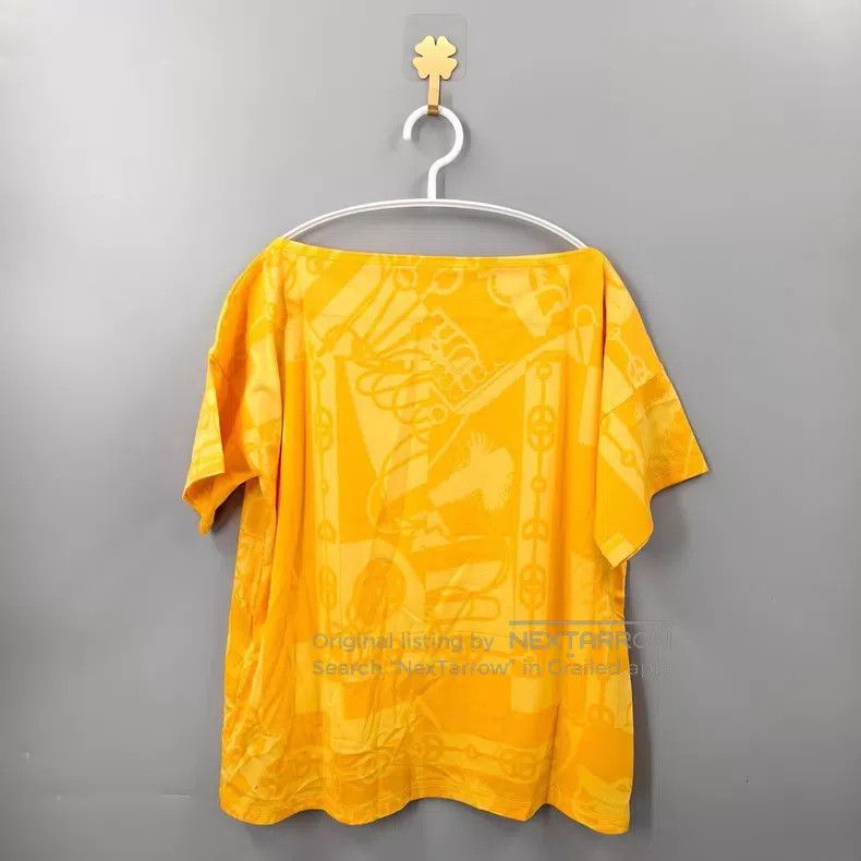 Hermes Hermes Yellow Harness Print Silk Short Sleeve Size XXS / US 00 / IT 34 - 2 Thumbnail