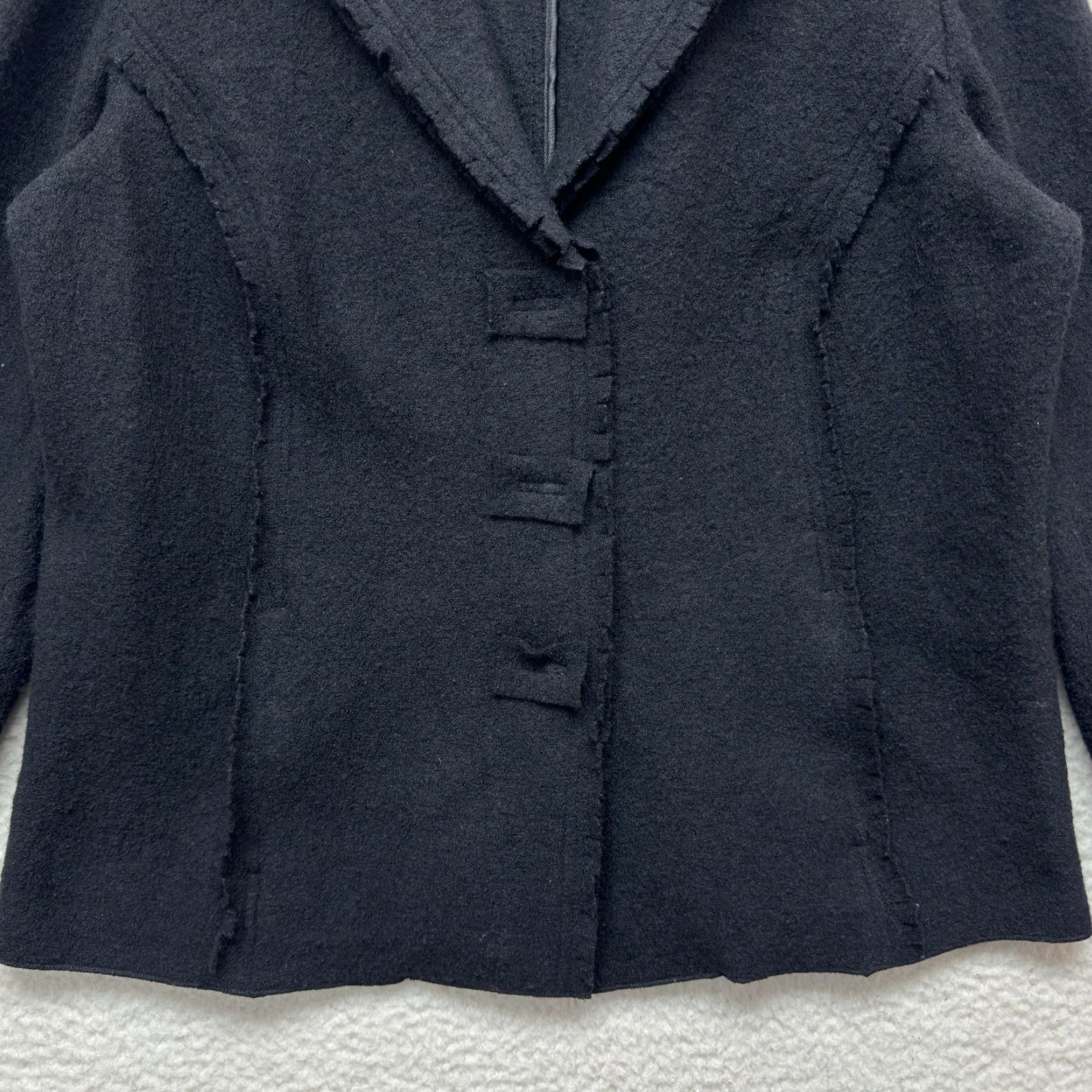 Vintage Chico's Wool Coat Jacket 16 Womens Black Unlined Snap Button Collar Coat Size XXL / US 16-18 / IT 52-54 - 5 Thumbnail