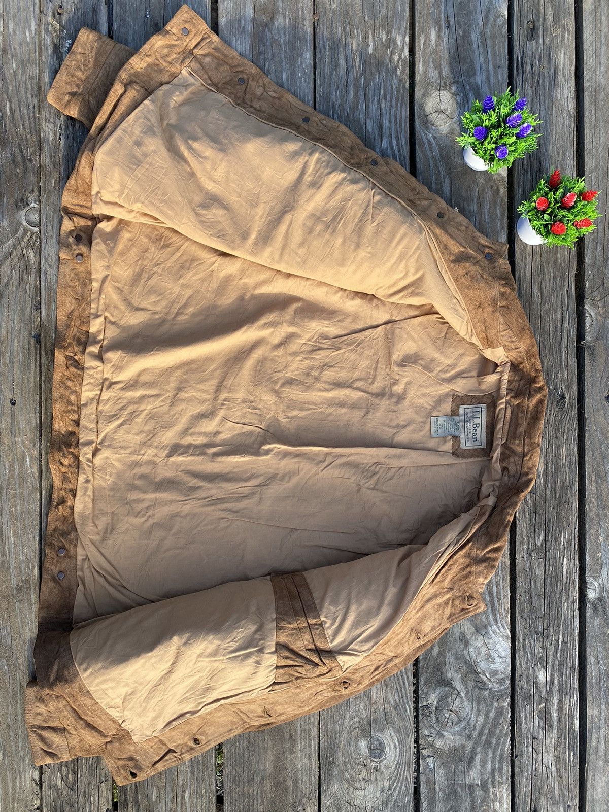 L.L Bean Suede Trucker Leather Jacket