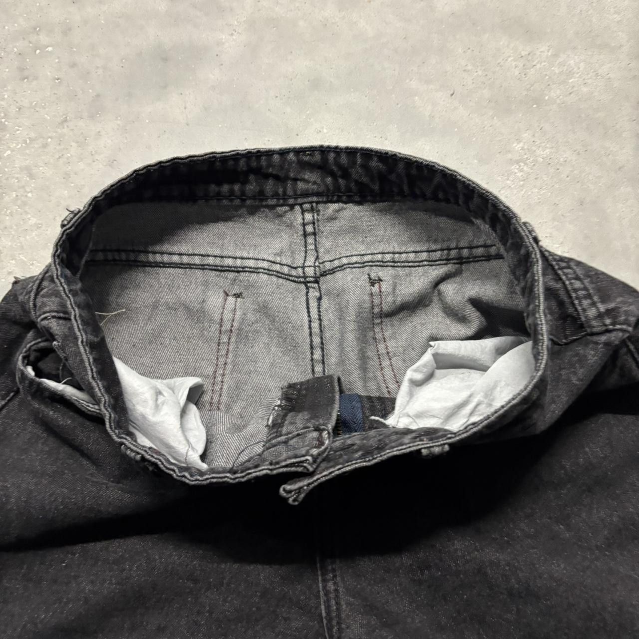 Japanese Brand × Vintage Crazy Vintage Y2K/2000s Grunge Black Distressed Streetwear Skater Denim Jeans! Size US 28 / EU 44 - 7 Thumbnail