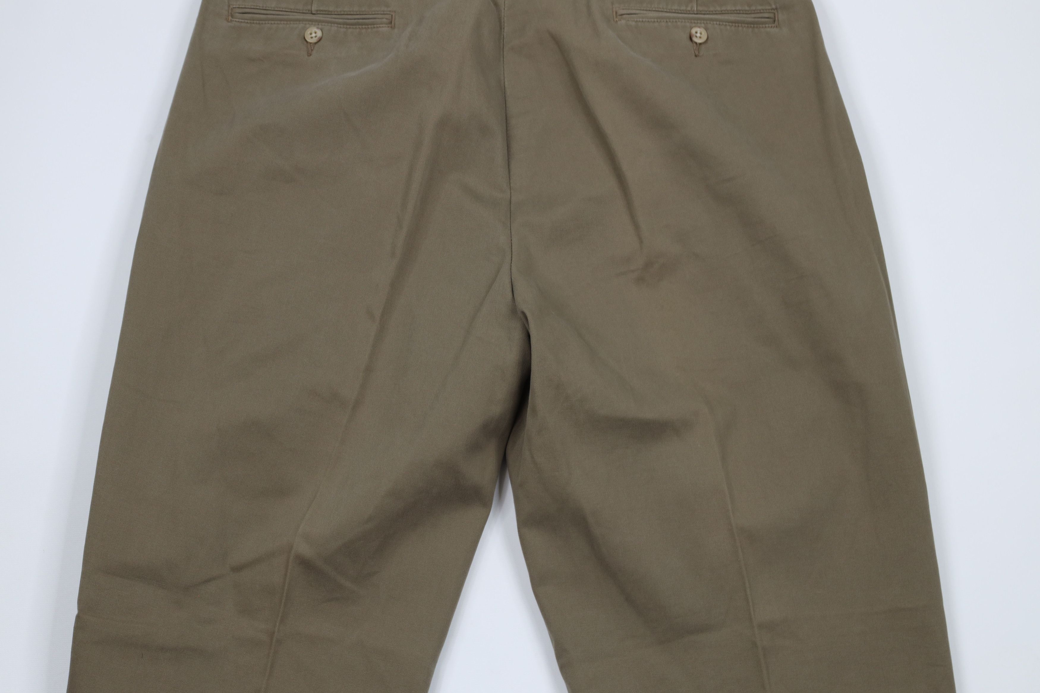 Ralph Lauren × Vintage Vintage 90s Ralph Lauren Wide Leg Chino Pants Drab Brown Size US 36 / EU 52 - 11 Thumbnail
