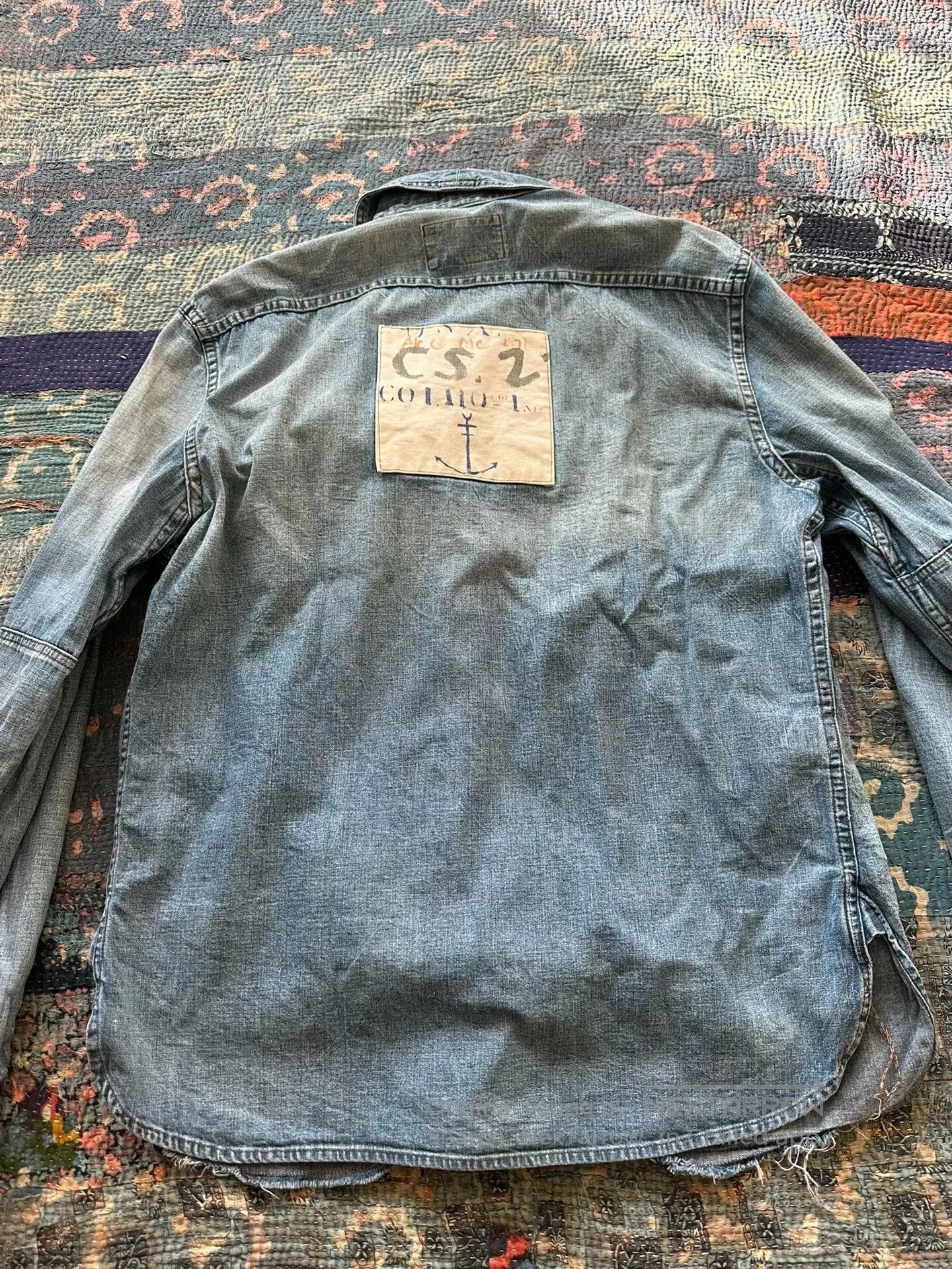 RRL Ralph Lauren RRL Vintage Distressed Denim Shirt. Size US L / EU 52-54 / 3 - 3 Thumbnail