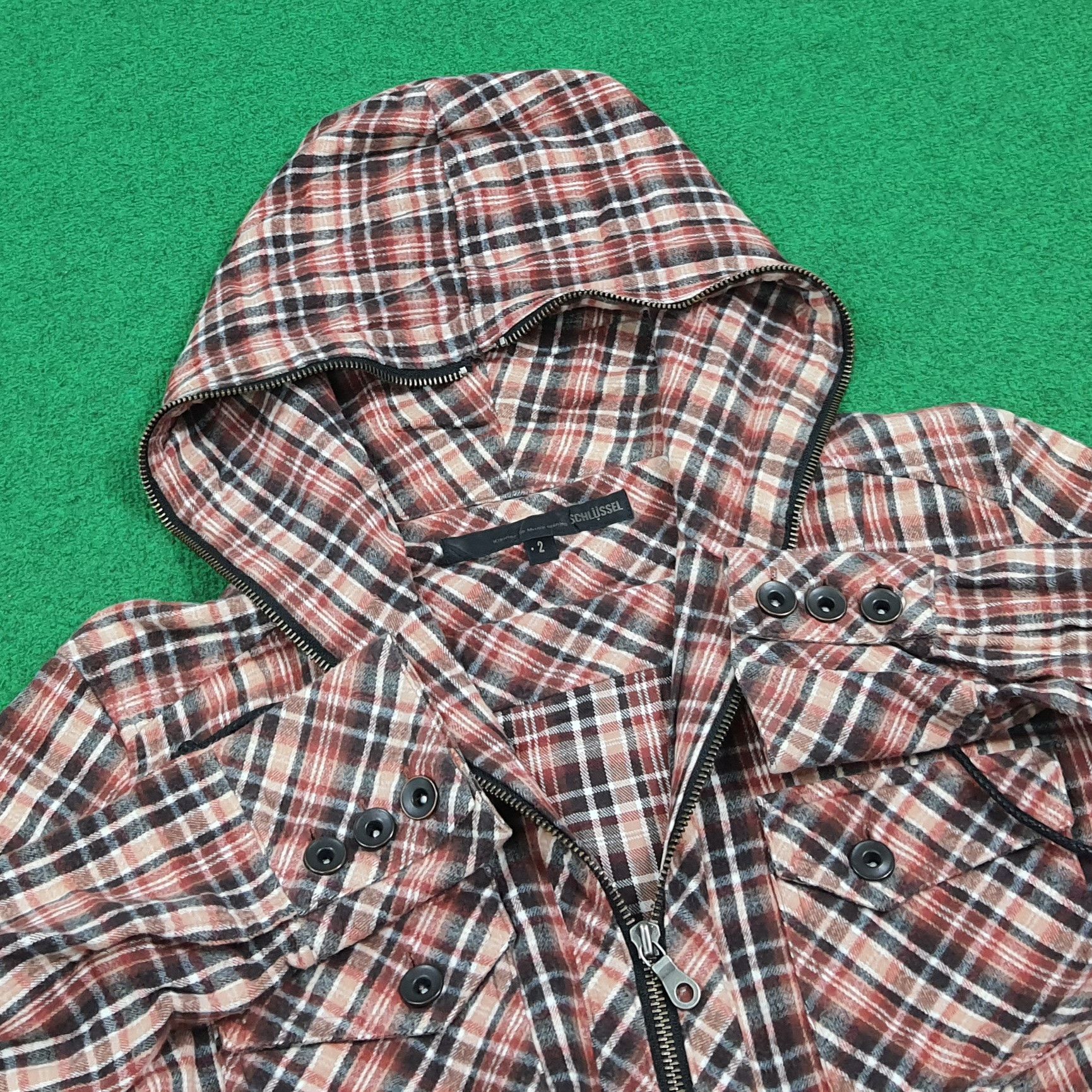 Schlussel Vintage SCHLUSSEL Plaid Full Zip Grunge Jacket C283N16 Size US XS / EU 42 / 0 - 4 Thumbnail