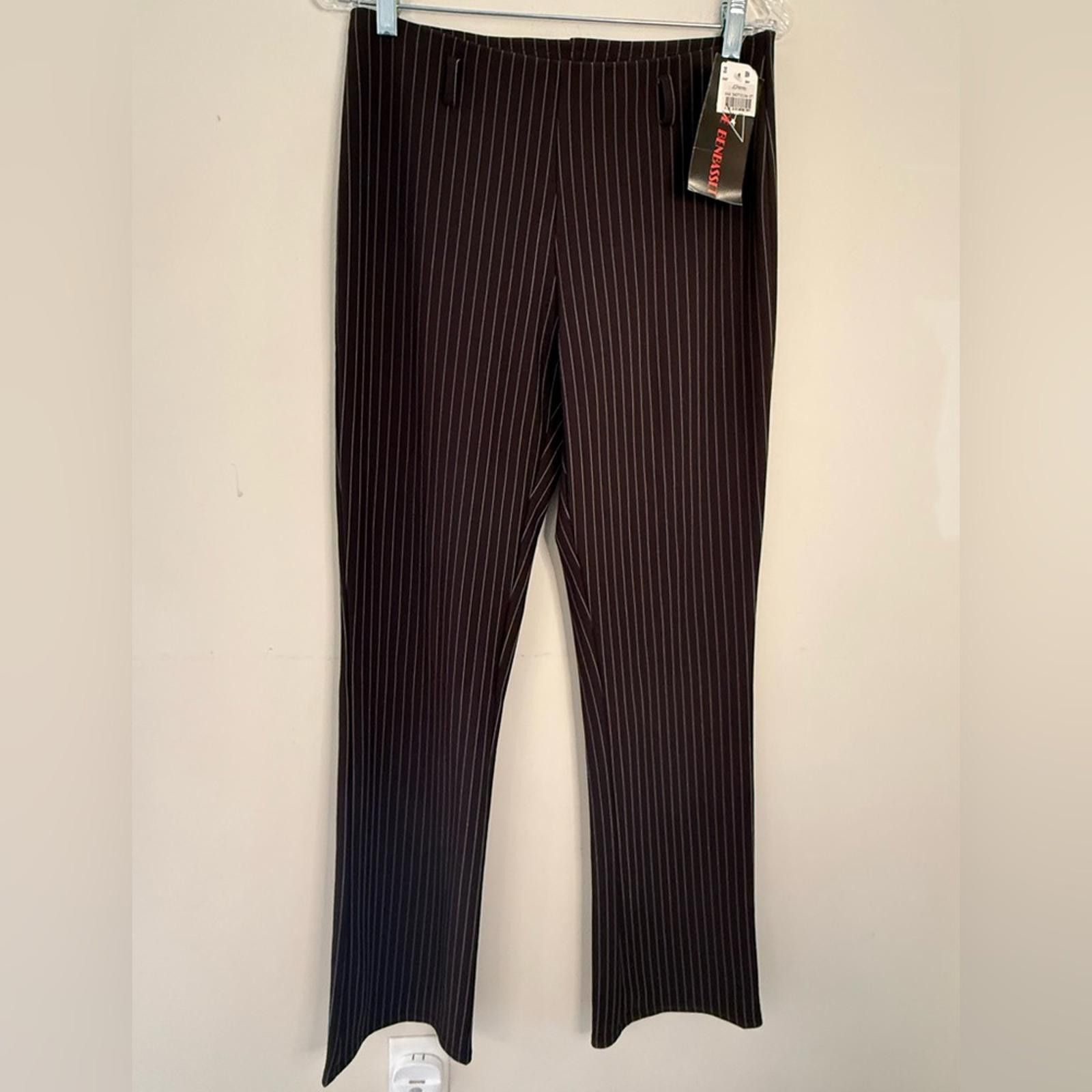 Other Joe Benbasset brown white pin striped pull on pants SZ M Size 32" / US 10 / IT 46 - 1 Thumbnail