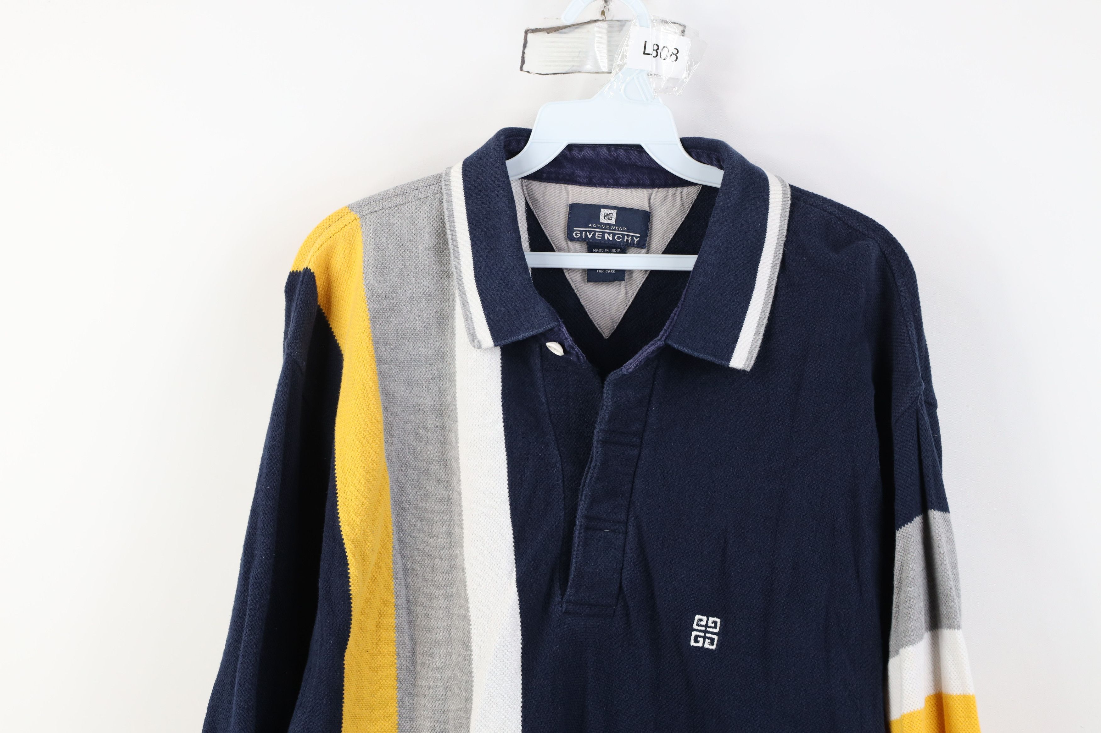 Givenchy Vintage 90s Givenchy Long Sleeve Rugby Polo Shirt Cotton Size US XL / EU 56 / 4 - 2 Thumbnail