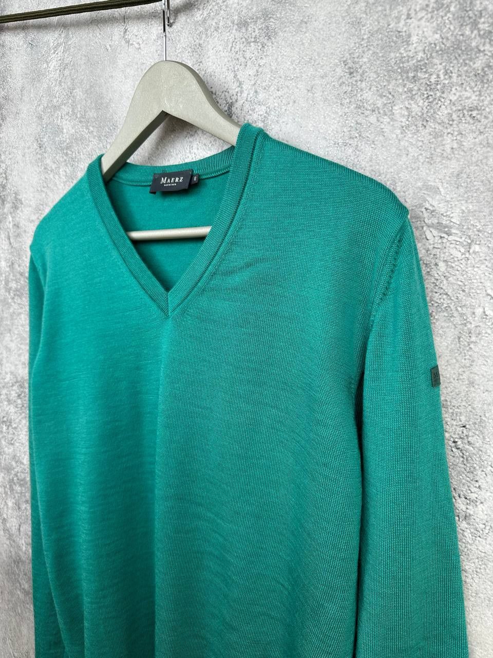 Other Maerz Muenchen V-Neck Sweater Merino Wool Mentol Blue Jumper Size US M / EU 48-50 / 2 - 5 Thumbnail