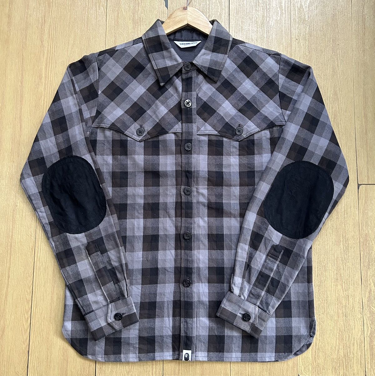 Bape Bape Aoyama Exclusive Ape Head Elbow Patch Button Up Shirt Size US L / EU 52-54 / 3 - 1 Thumbnail