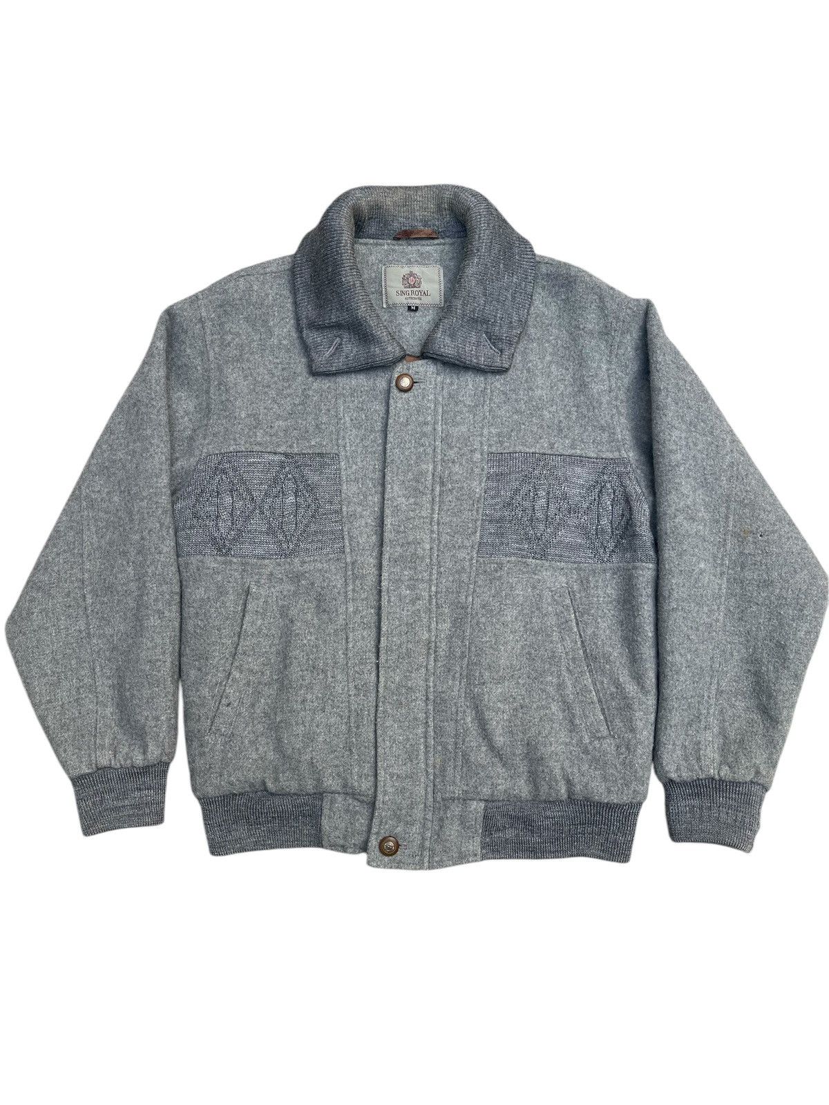 Vintage Sing Royal Vintage Wool Bomber Jacket Grey Size M Size US M / EU 48-50 / 2 - 1 Thumbnail