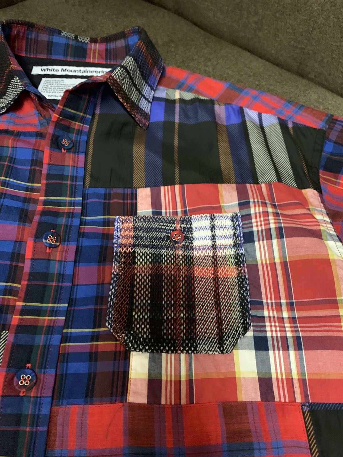 White Mountaineering White Mountaineering SS'19 Plaid Patchwork Polo Size US M / EU 48-50 / 2 - 10 Thumbnail