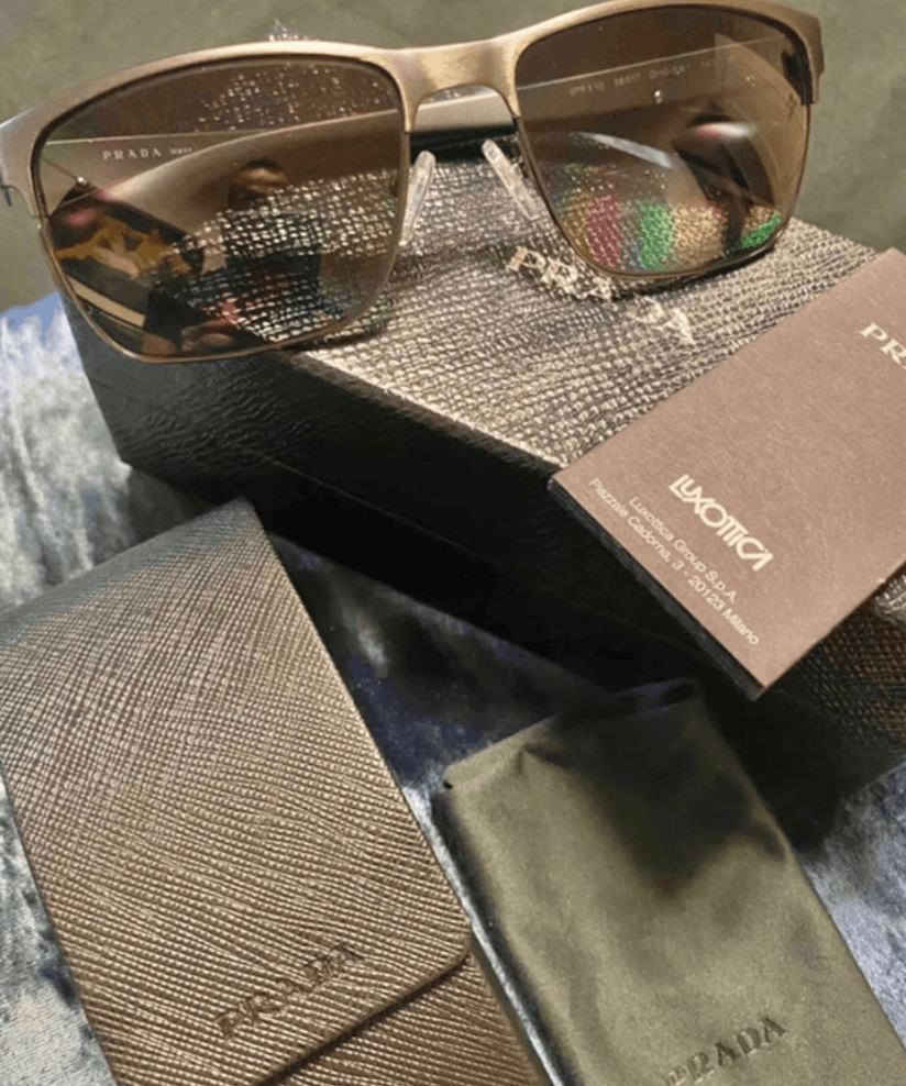 Prada × Vintage PRADA Sunglasses Rectangle Wrap Shield Metal Symbole Sport Size ONE SIZE - 1 Thumbnail
