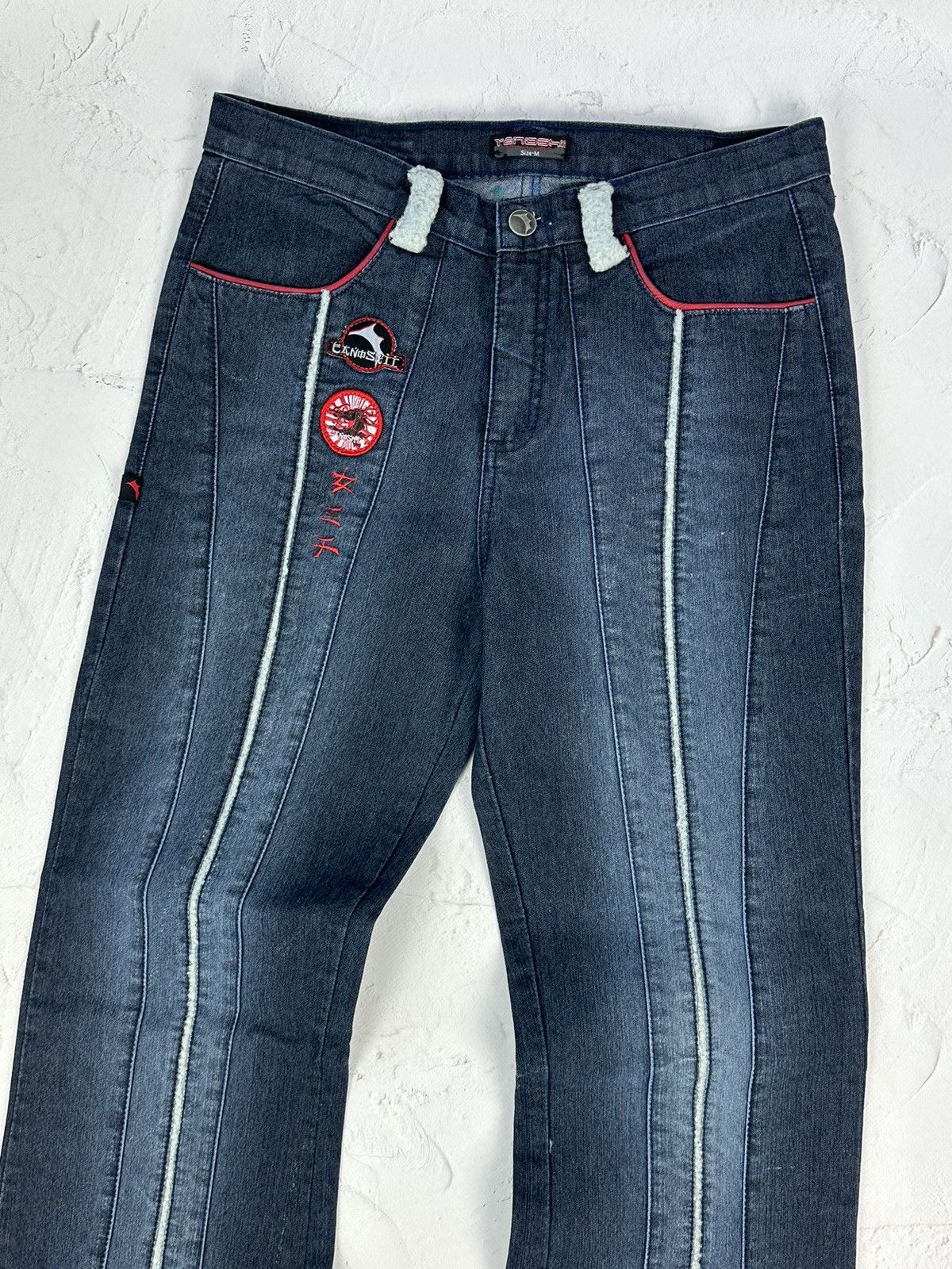 Vintage Y2K Vintage Distressed Flared Jeans Size 30" / US 8 / IT 44 - 2 Thumbnail