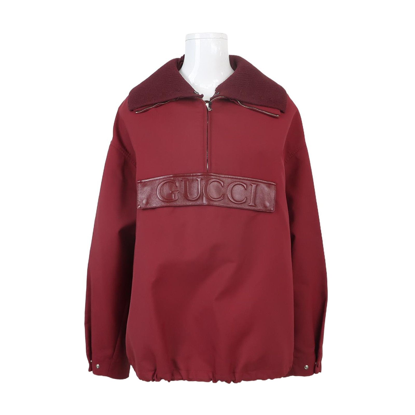 Gucci Gucci Leather Logo Quarter-Zip Sweatshirt Size XXS Size US XXS / EU 40 - 1 Thumbnail