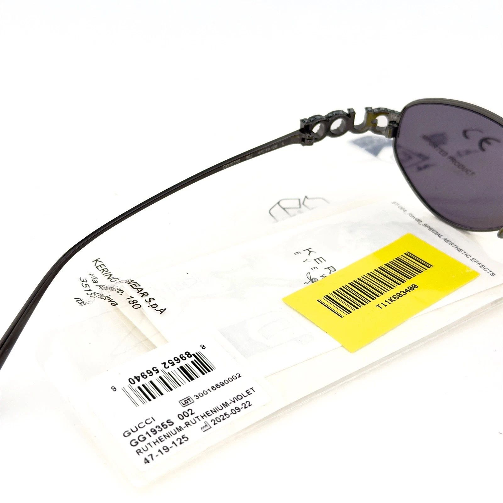 Gucci GUCCI 1935 Gg1935S Ruthenium Violet Crystal Logo Unisex 002 Size ONE SIZE - 6 Thumbnail