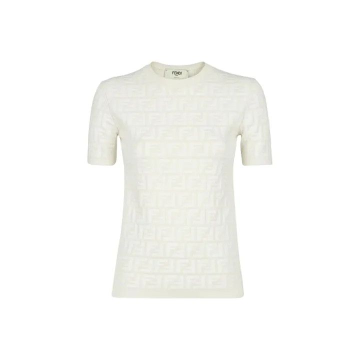 Fendi Fendi Logo Print Short Sleeve T-Shirt 0079 Size M / US 6-8 / IT 42-44 - 1 Thumbnail