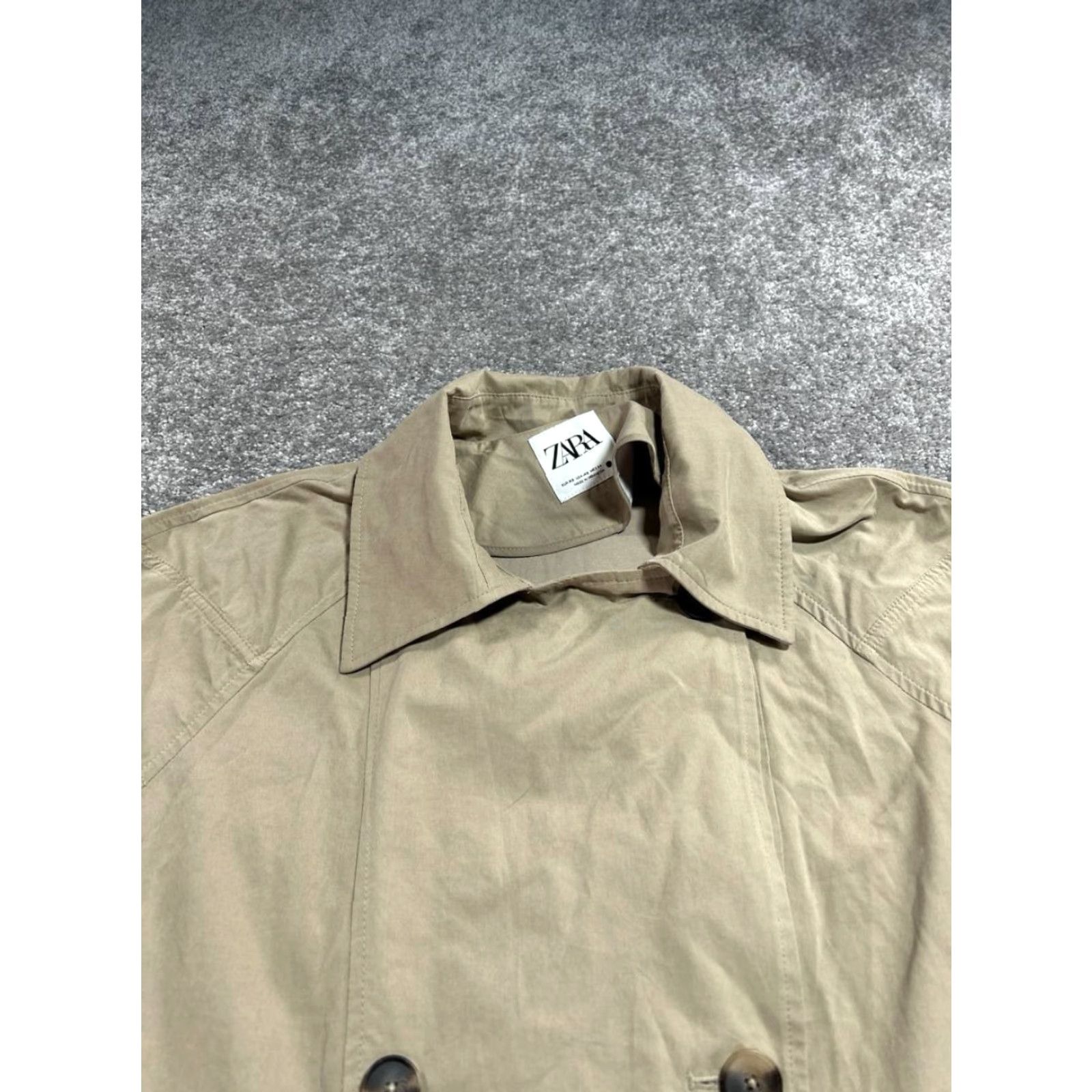 Zara Zara Trench Coat Womens XS Beige Lined Double Breated Raglan Sleeve Waterproof Coat Size XS / US 0-2 / IT 36-38 - 3 Thumbnail