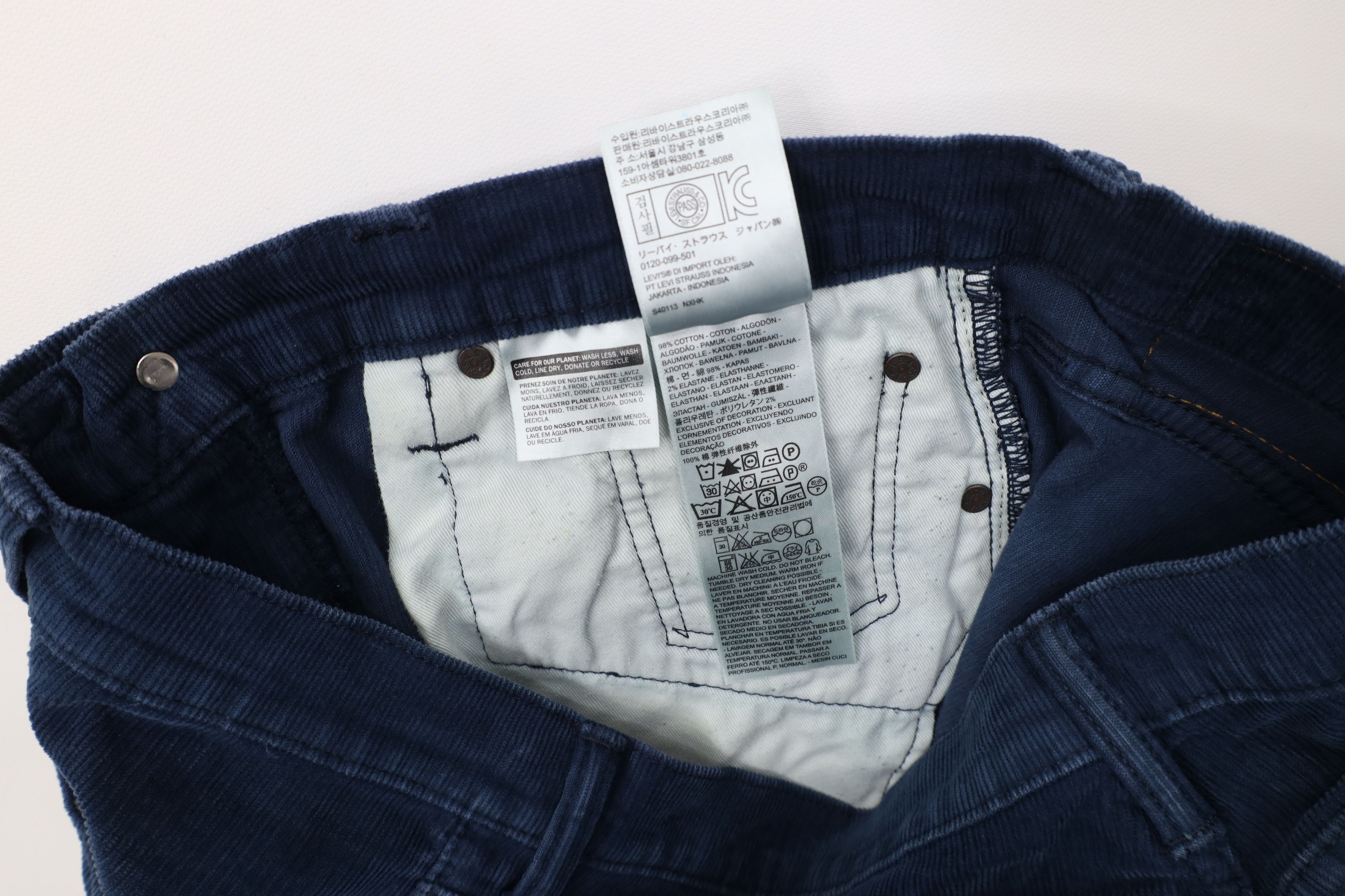 Levi's Vintage Y2K Levis 511 Slim Fit Corduroy Chino Pants Blue Size US 32 / EU 48 - 9 Thumbnail