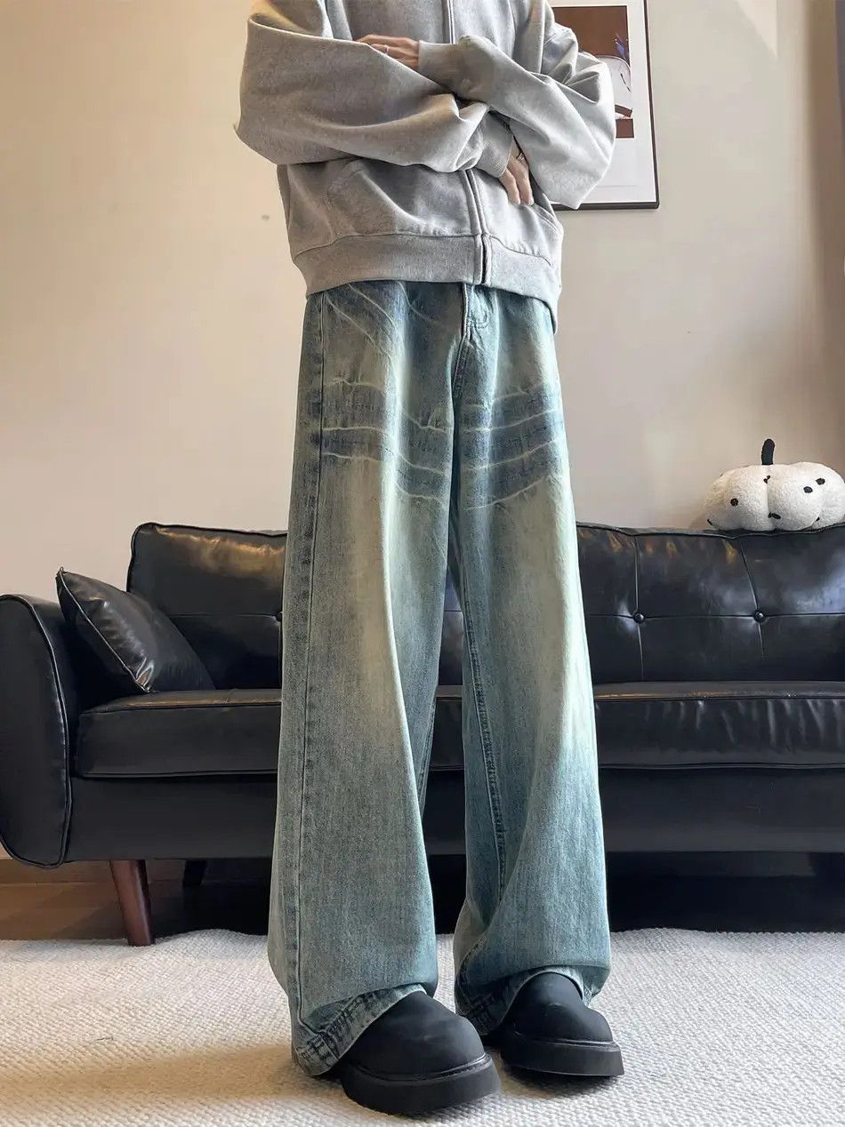 Japanese Brand Retro loose high street wide leg jeans Size US 32 / EU 48 - 3 Thumbnail