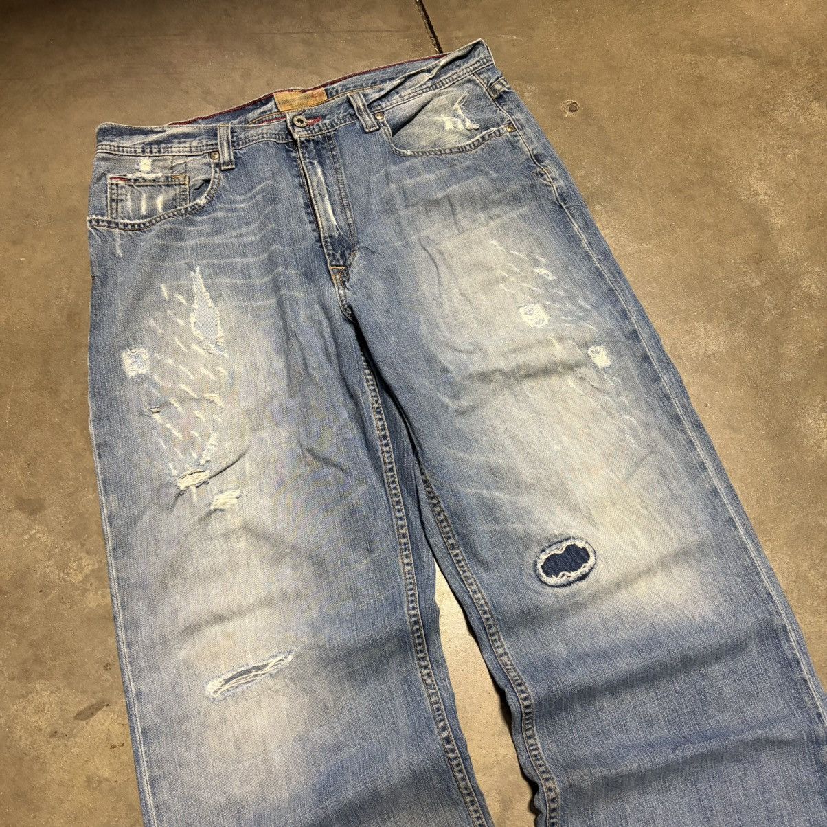 Ariat Vintage BKE San Antonio Bootcut Jeans Faded Distressed Patch Size US 36 / EU 52 - 3 Thumbnail