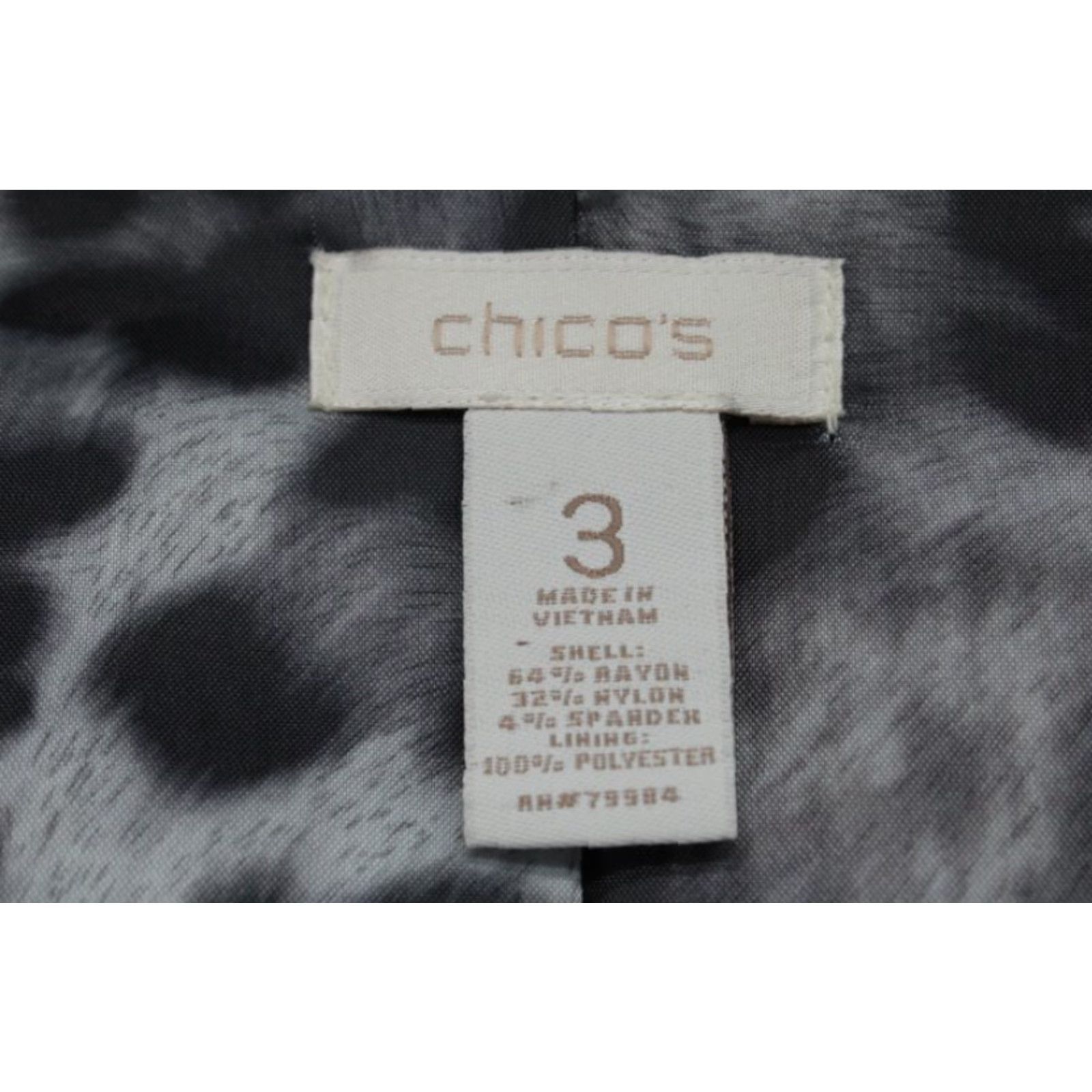 Vintage Chico's Black Blazer Womens XL 16 Gray Animal Print Lining Surgeon Cuffs size 3 Size XL / US 12-14 / IT 48-50 - 5 Thumbnail