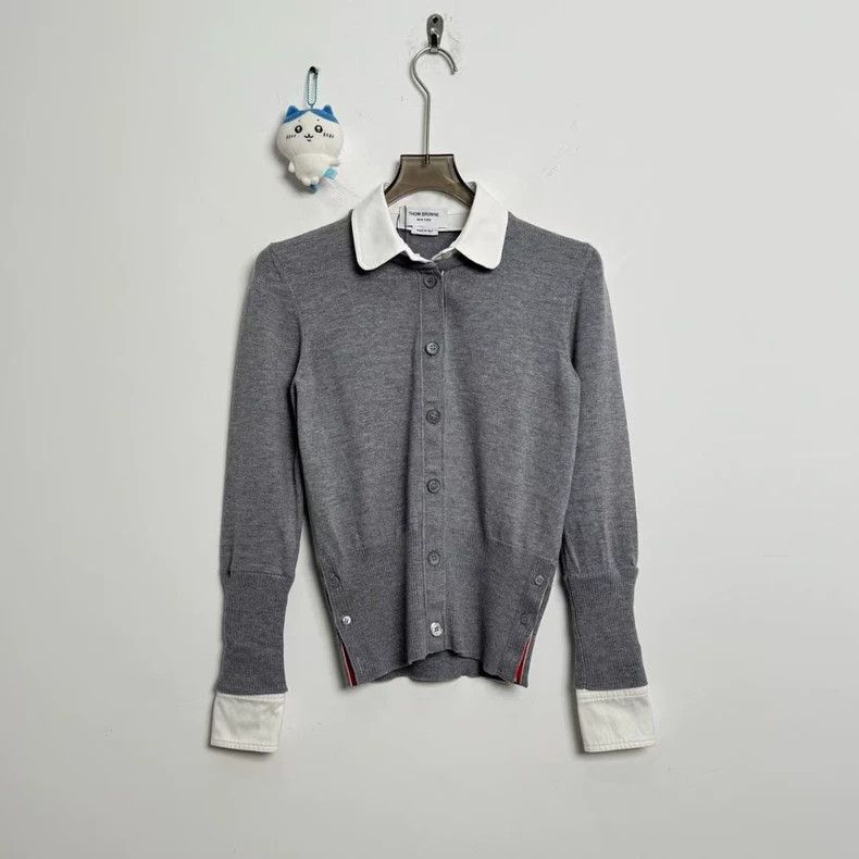Thom Browne Thom Browne Gray Wool Cardigan - dmc Size US M / EU 48-50 / 2 - 1 Thumbnail