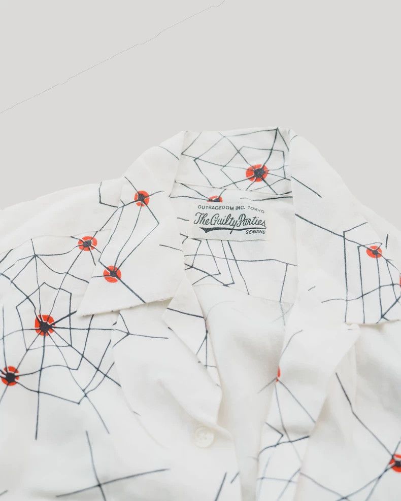 トップス WACKO MARIA Spider Pattern Print Shirt WACKO MARIA Spider Hawaii Short-Sleeve Lapel Button-Up