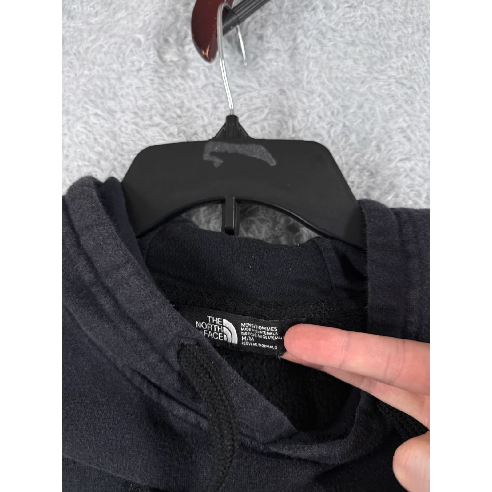 The North Face Mens Hoodie Hoodie Mens Medium Black Cotton Blend Jersey Logo Pullover Hooded